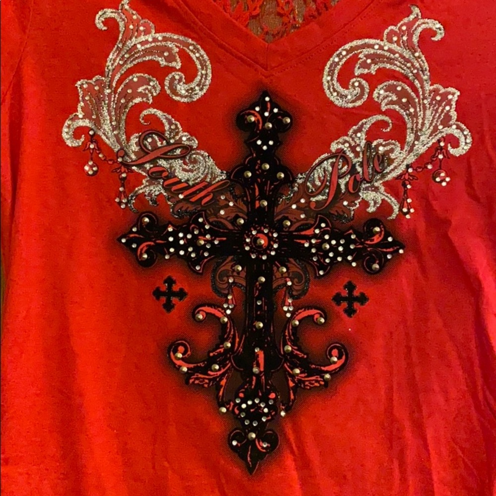 💫‼️South Pole studded cross w/lace shoulder back
